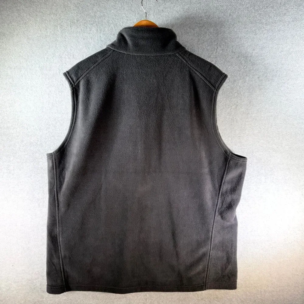 Columbia Steens‎ Mountain Fleece Vest Men's 2X Black Full Zip Pockets Mock Neck